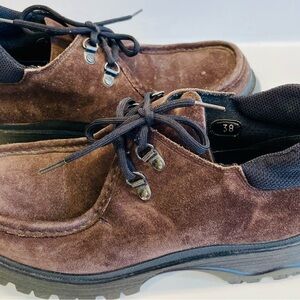 Women Prada Brown Suede Lace-Up Shoes